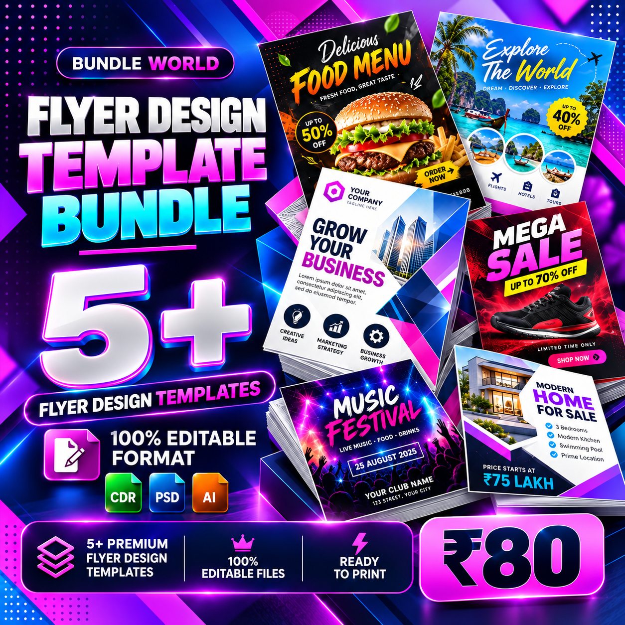 Flyer Bundle 06 · 5 designs · FL-06