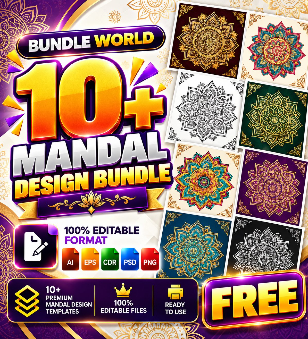 Mandala Design Bundle 15 · 10 designs · MB-15